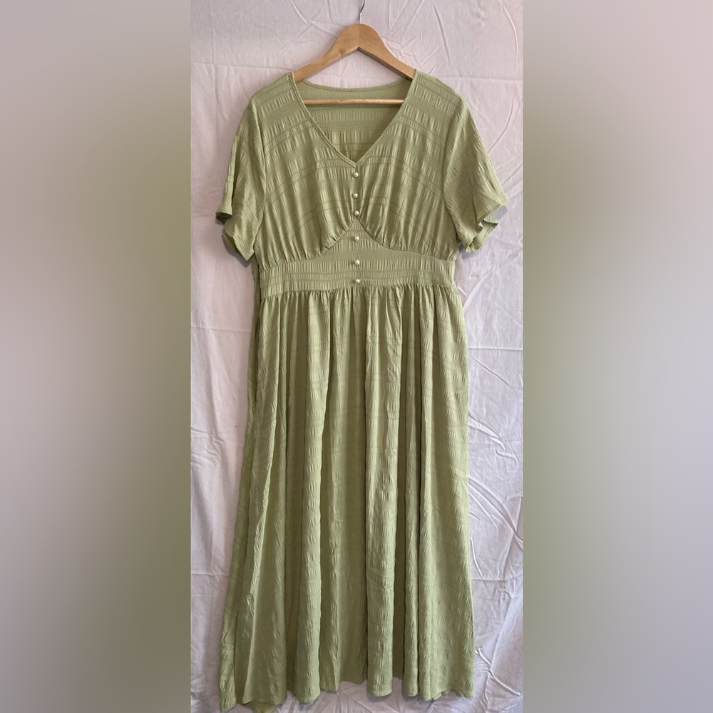 Green SHEIN A Line Short Sleeve Dress Women’s Size 1XL